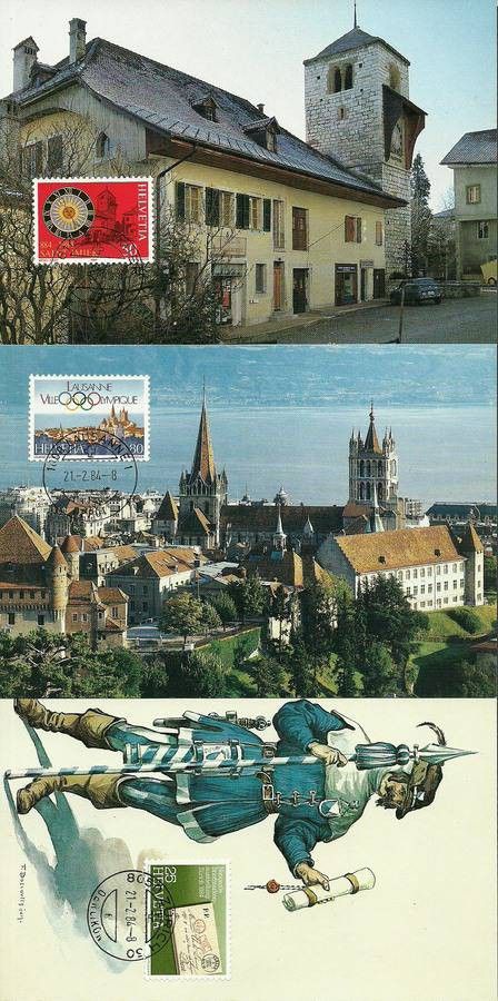 Znaczek Szwajcaria 1984 Mi 1267-1269 Karta Max