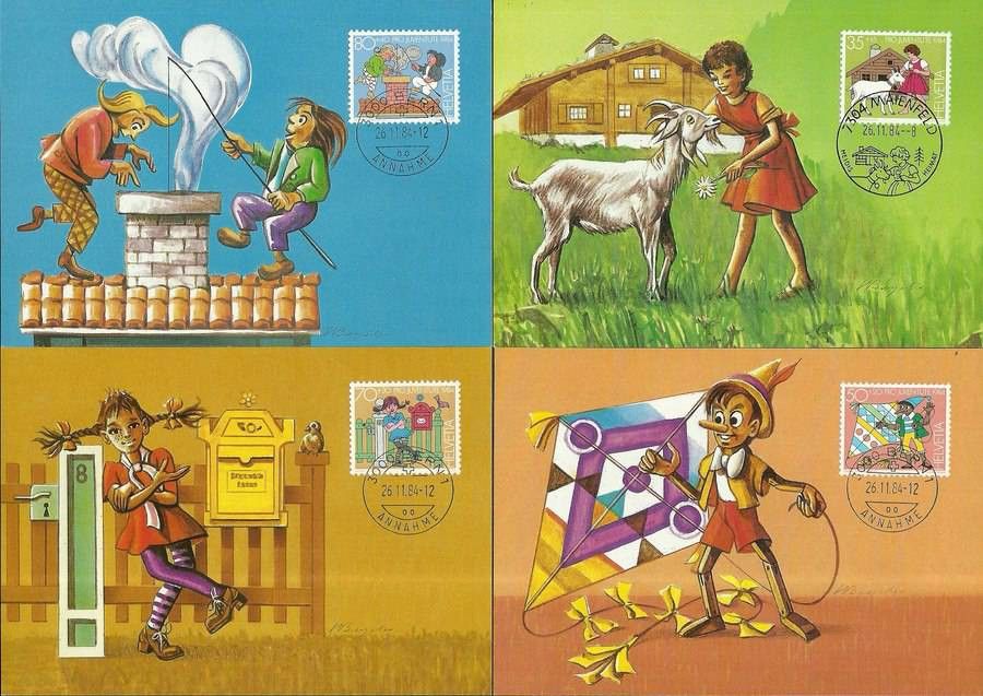 Znaczek Szwajcaria 1984 Mi 1284-1287 Karta Max