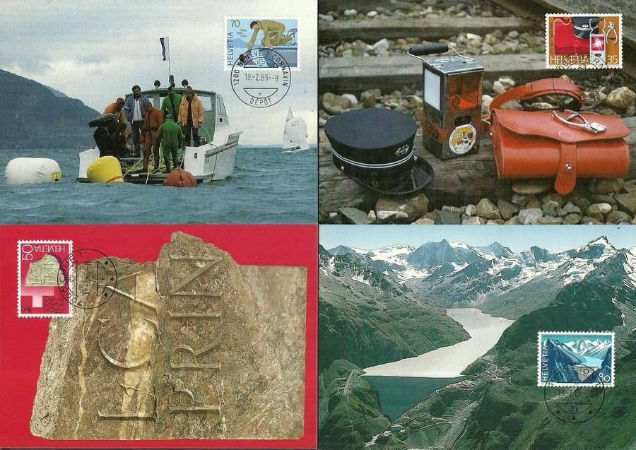 Znaczek Szwajcaria 1985 Mi 1290-1293 Karta Max