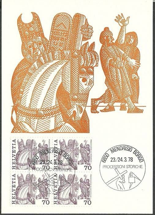 Znaczek Szwajcaria 1977 Mi 1106A Karta Max