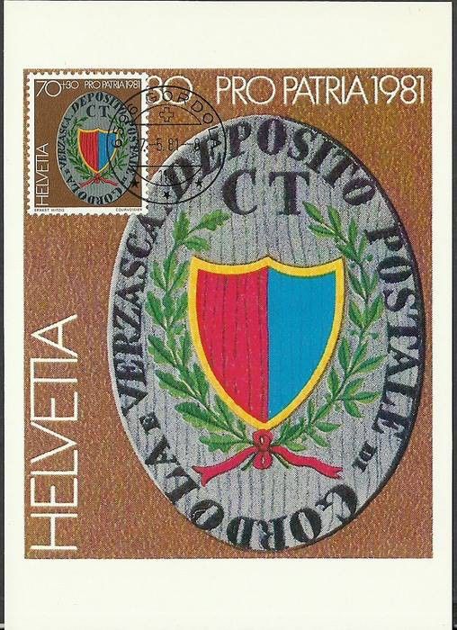 Znaczek Szwajcaria 1981 Mi 1201 Karta Max