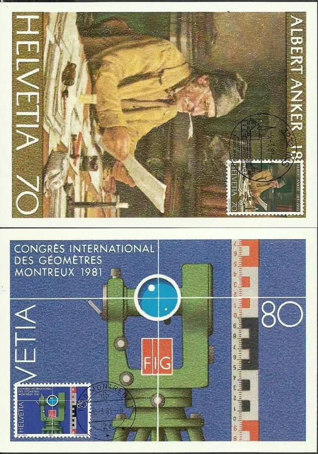 Znaczek Szwajcaria 1981 Mi 1191-1195 Karta Max