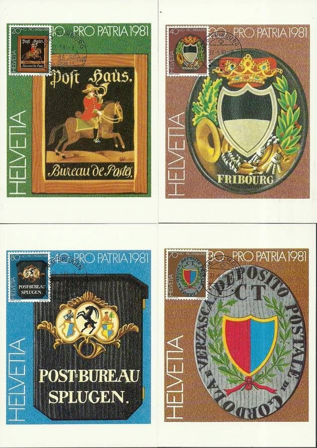 Znaczek Szwajcaria 1981 Mi 1199-1202 Karta Max