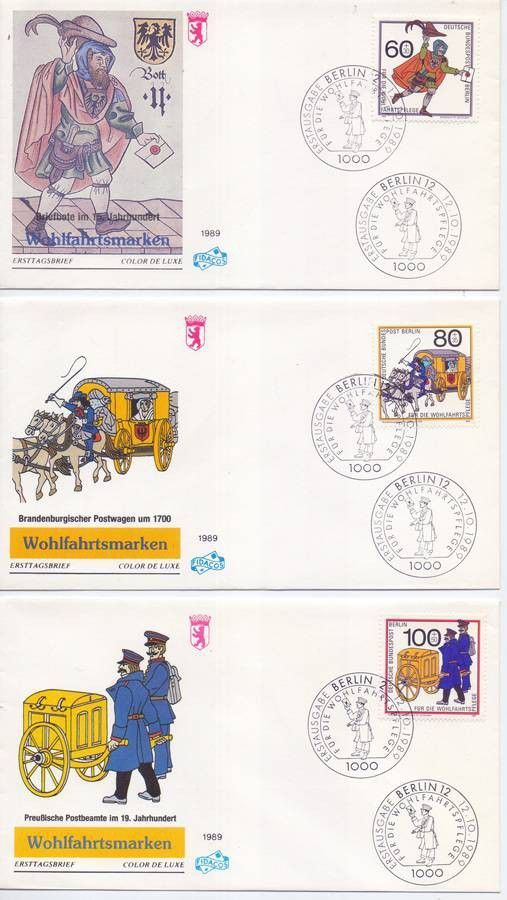 Znaczek Berlin Niemcy 1989 Mi 852-854 FDC