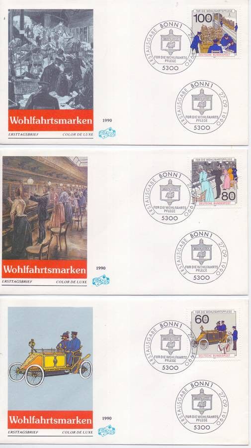 Znaczek Niemcy 1990 Mi 1474-1476 FDC