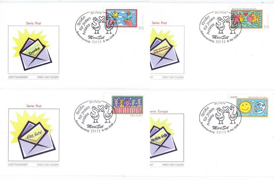 Znaczek Niemcy 2008 Mi 2665-2668 FDC