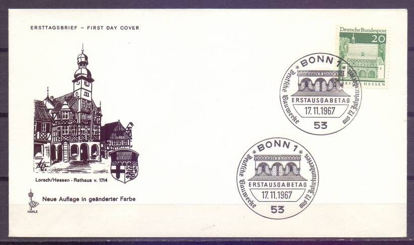 Znaczek Niemcy 1967 Mi 491 FDC