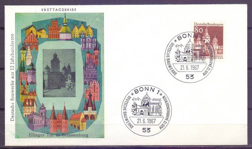 Znaczek Niemcy 1967 Mi 498 FDC