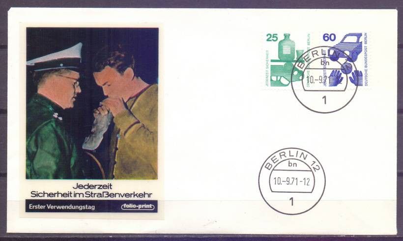 Znaczek Niemcy 1971 Mi 697A+701A FDC