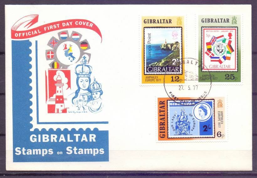 Znaczek Gibraltar 1977 Mi 364-366 FDC