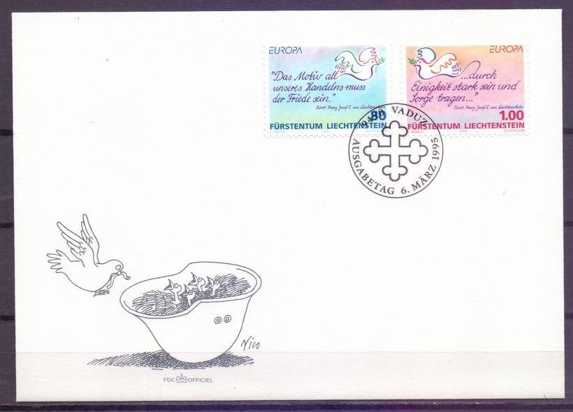 Znaczek Liechtenstein 1995 Mi 1103-1104 FDC