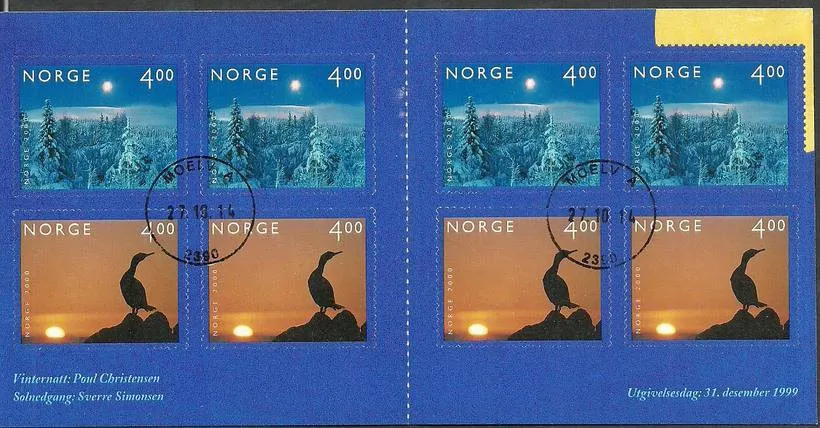 Znaczek Norwegia 1999 Mi mh 1335-1336I Stemplowane