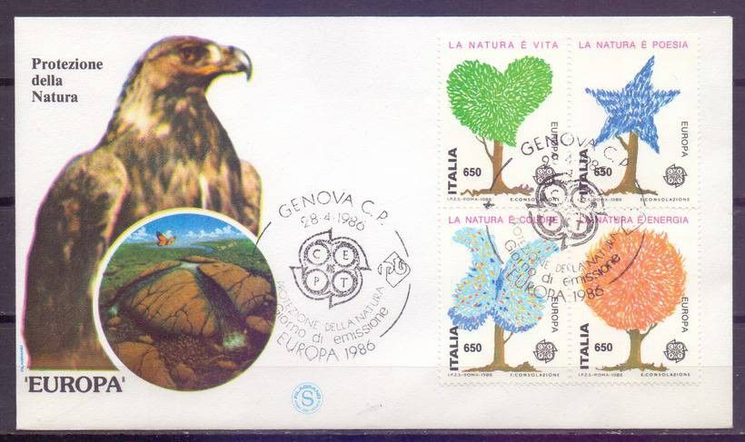 Znaczek Włochy 1986 Mi 1968-1971 FDC