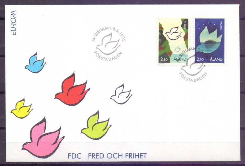 Znaczek Wyspy Alandzkie 1995 Mi 100-101 FDC