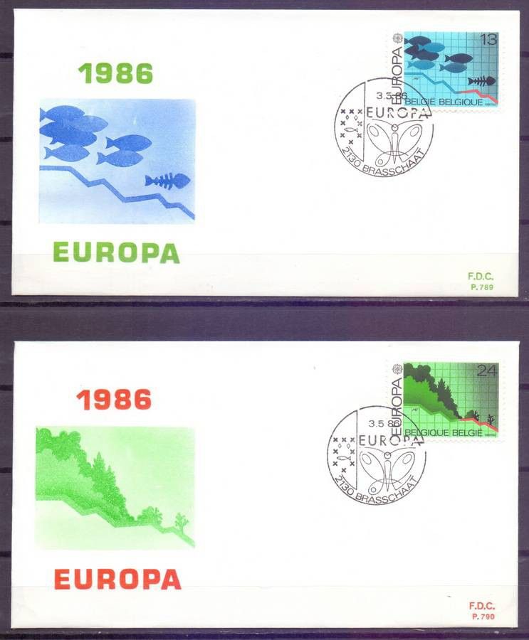 Znaczek Belgia 1986 Mi 2263-2264 FDC