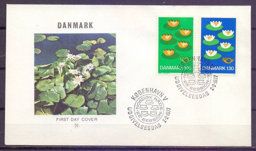 Znaczek Dania 1977 Mi 635-636 FDC