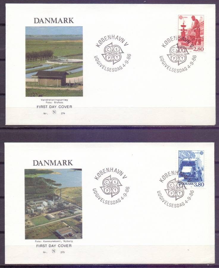 Znaczek Dania 1986 Mi 882-883 FDC