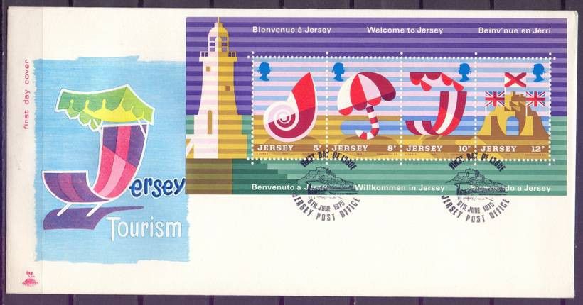 Znaczek Jersey 1975 Mi bl 1 FDC