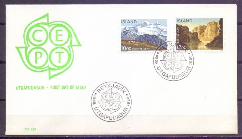 Znaczek Islandia 1986 Mi 648-649 FDC