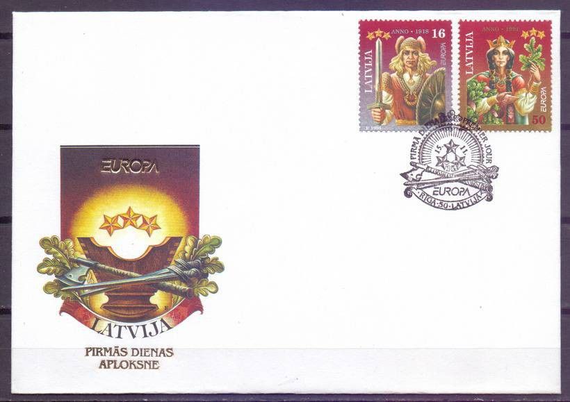 Znaczek Łotwa 1995 Mi 414-415 FDC