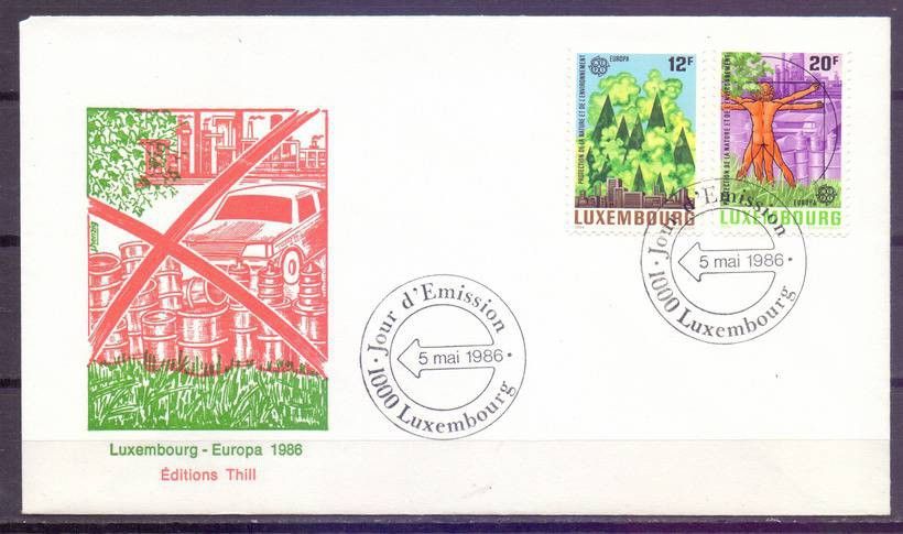 Znaczek Luksemburg 1986 Mi 1151-1152 FDC