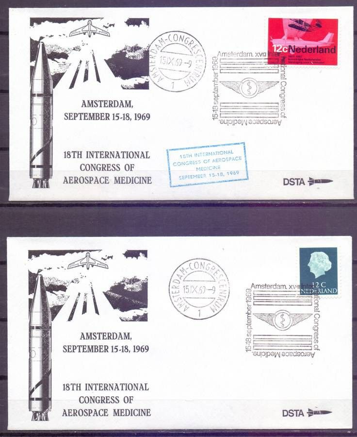Znaczek Holandia 1969 Mi 641 + 902 FDC