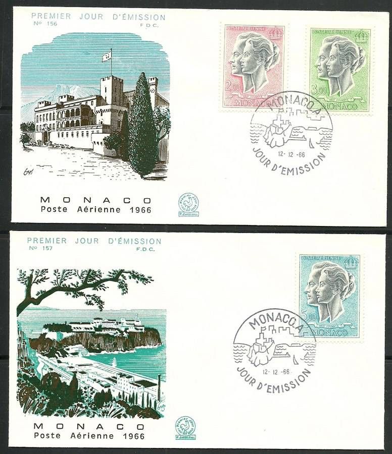Znaczek Monako 1966 Mi 844-846 FDC