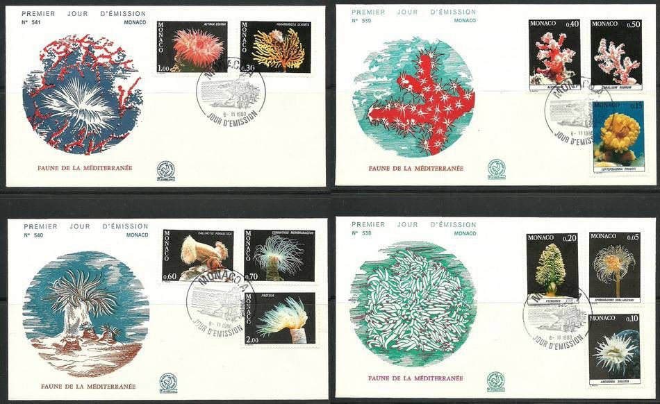 Znaczek Monako 1980 Mi 1449-1459 FDC