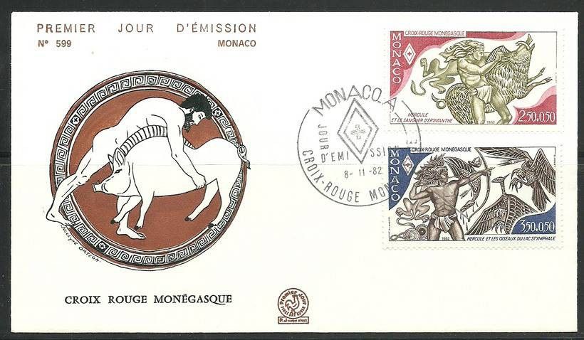 Znaczek Monako 1982 Mi 1551-1552 FDC