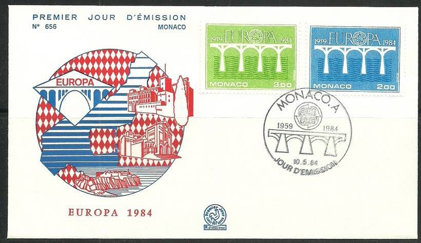 Znaczek Monako 1984 Mi 1622-1623 FDC