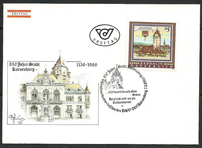 Znaczek Austria 1986 Mi 1840 FDC
