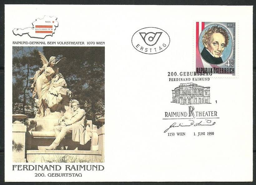 Znaczek Austria 1990 Mi 1993 FDC