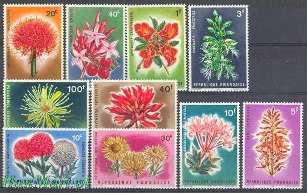 Znaczek Rwanda 1966 Mi 157-166 Czyste **
