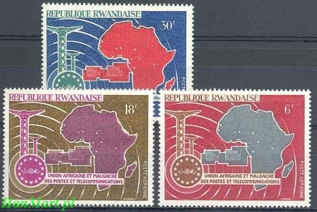 Znaczek Rwanda 1967 Mi 240-242 Czyste **