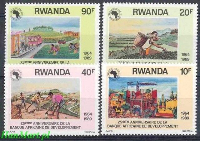 Znaczek Rwanda 1990 Mi 1429-1432 Czyste **
