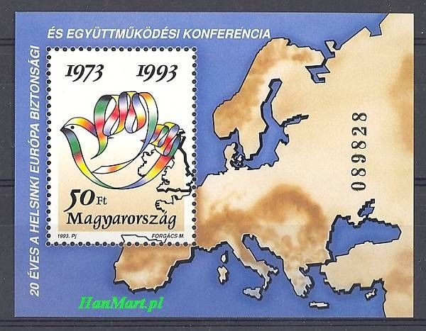 Znaczek Węgry 1993 Mi bl 226 Czyste **