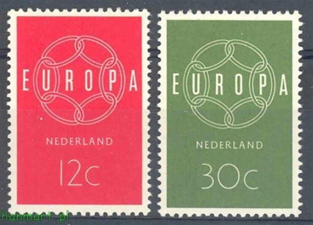 Znaczek Holandia 1959 Mi 735-736 Czyste **