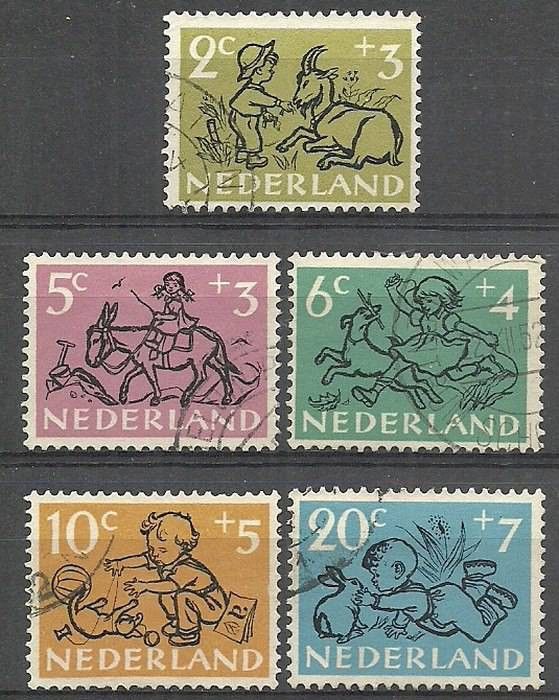 Znaczek Holandia 1952 Mi 601-605 Stemplowane