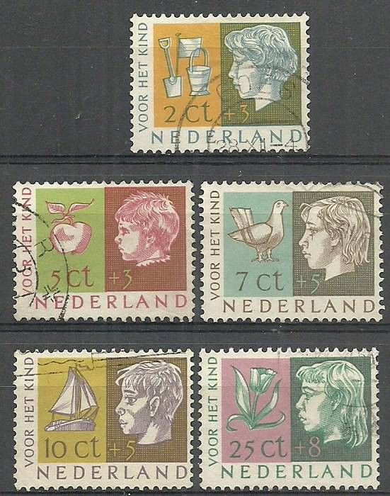 Znaczek Holandia 1953 Mi 631-635 Stemplowane
