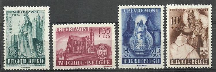 Znaczek Belgia 1948 Mi 820-823 Czyste **