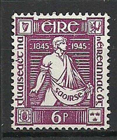 Znaczek Irlandia 1945 Mi 97 Z podlepką *