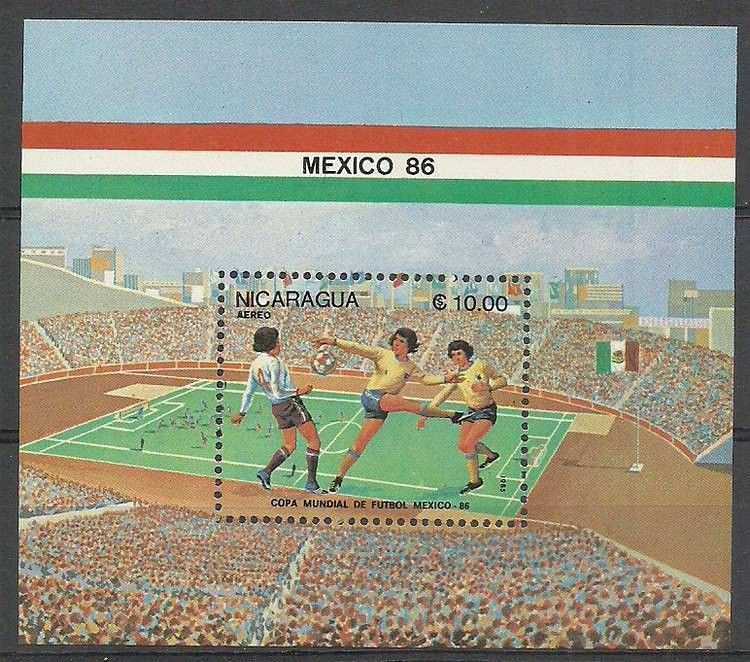 Znaczek Nikaragua 1986 Mi bl 167 Czyste **
