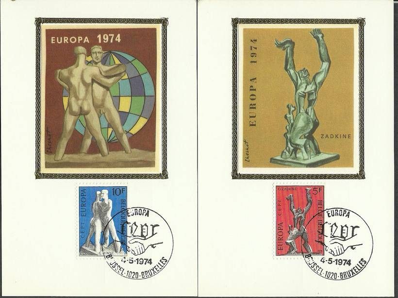 Znaczek Belgia 1974 Mi 1766-1767 Karta Max
