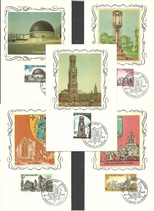 Znaczek Belgia 1974 Mi 1770-1774 Karta Max