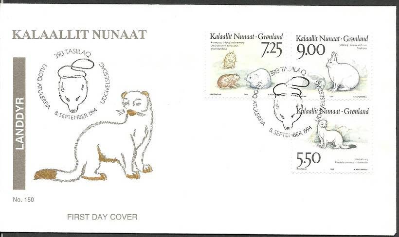 Znaczek Grenlandia 1994 Mi 249-251 FDC