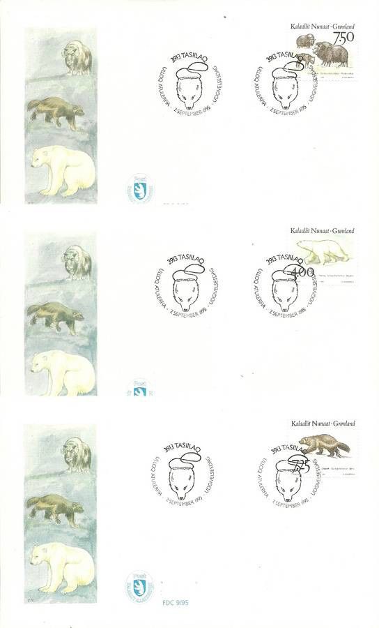 Znaczek Grenlandia 1995 Mi 274-276 FDC
