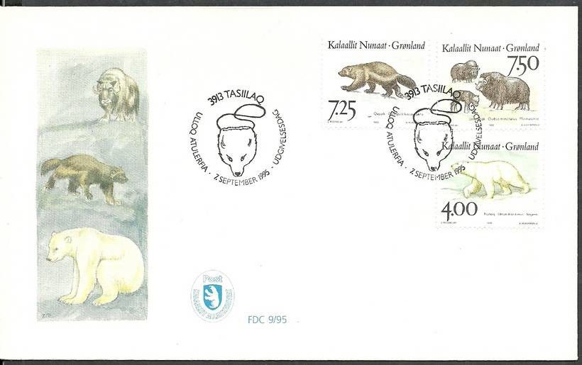 Znaczek Grenlandia 1995 Mi 274-276 FDC