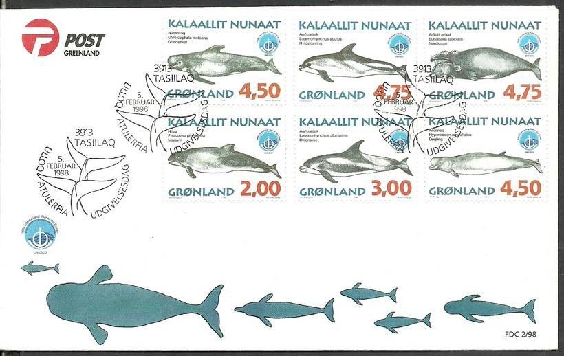 Znaczek Grenlandia 1998 Mi 316-321 FDC