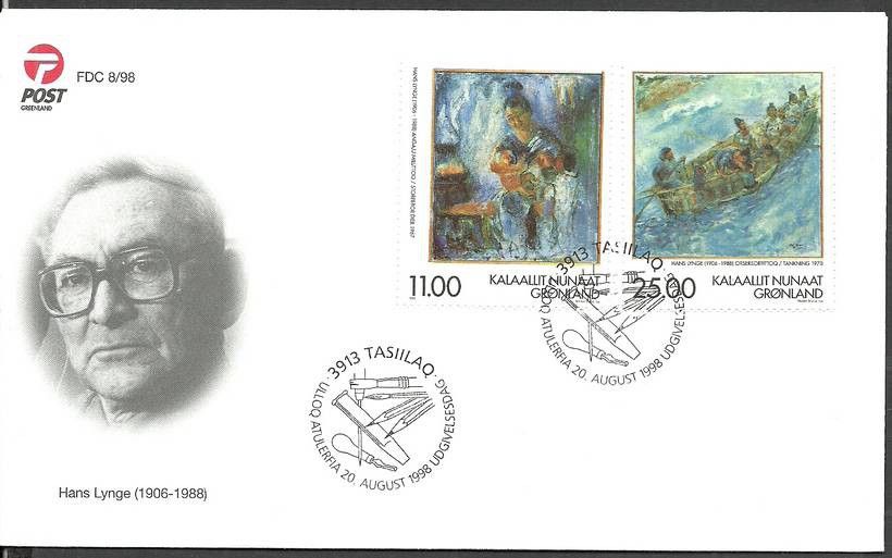 Znaczek Grenlandia 1998 Mi 325-326 FDC