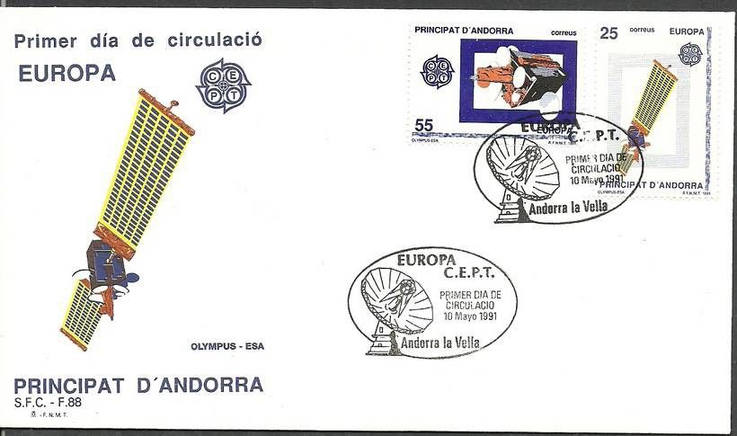 Znaczek Andora Hiszpańska 1991 Mi 221-222 FDC